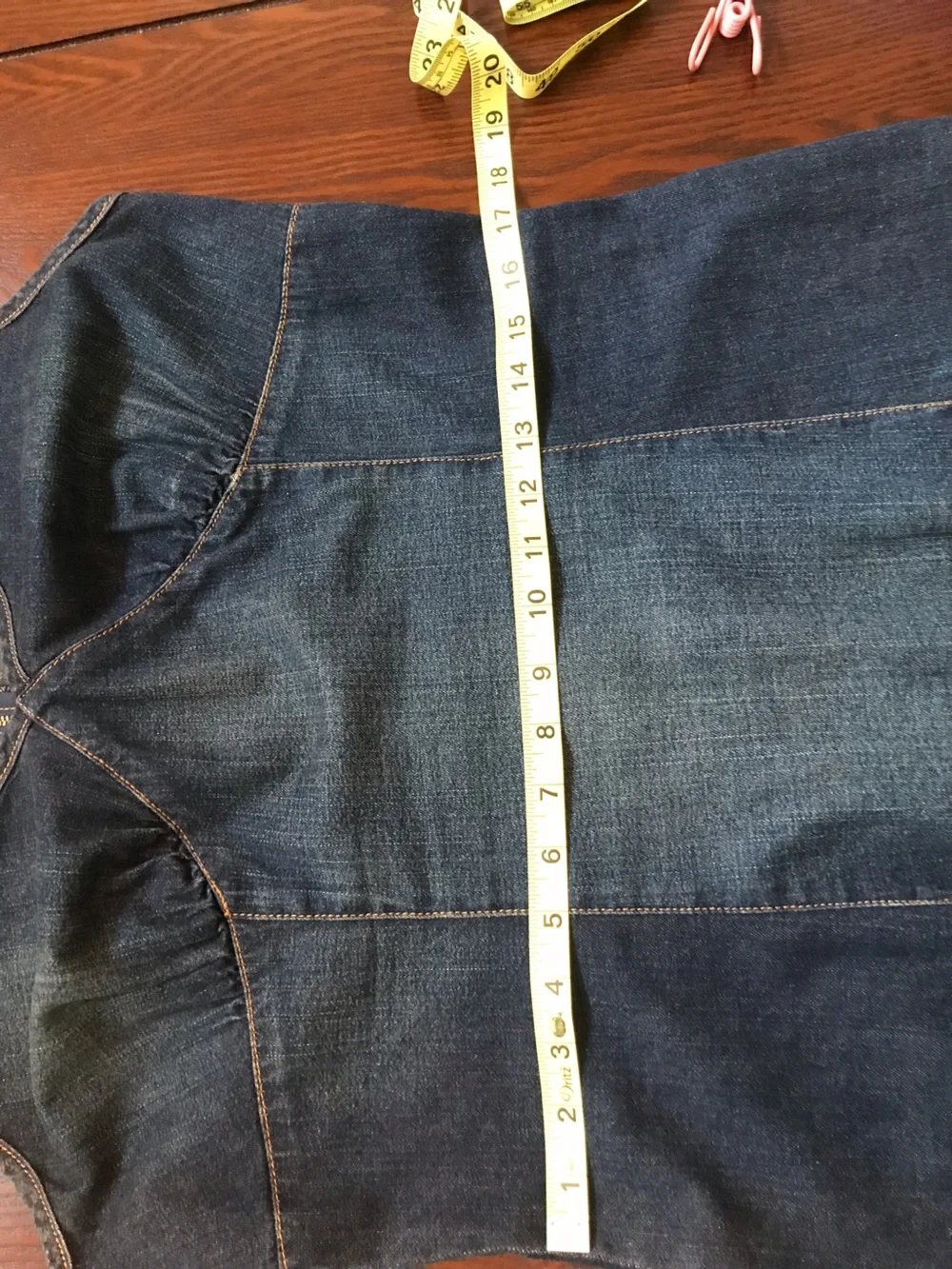 Karen Kane Size 12 Dark Denim Midi Dress Mermaid Hem Boho Cottagecore USA - Picture 8 of 9